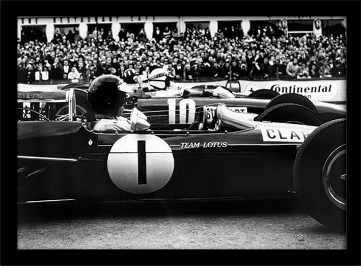 Monaco Grand Prix Start (Clark, Stewart, Hill) - Framed Print