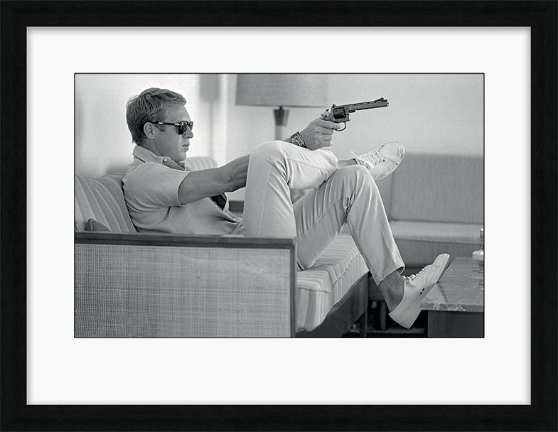 Steve McQueen Takes Aim - Framed print